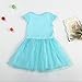 MIQI Girls Kids Princess Dress Frozen Dress Shiny Sequins Lace Tutu 4 Years Old Blue