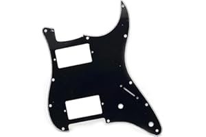 ROZILO 11 Hole Guitar Strat Pickguard HH Humbucker for Fender Standard Stratocaster Modern Style Black 3Ply