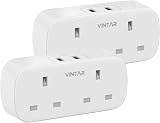 VINTAR 4 in 1 UK Plug Adaptor with 2 USB Ports 2 Way Sockets White 2 Pack view 1