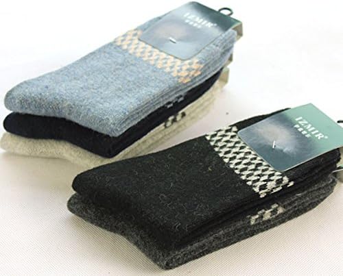New! 5 Pairs Men's Winter Thick Angora Wool Socks - Random Color