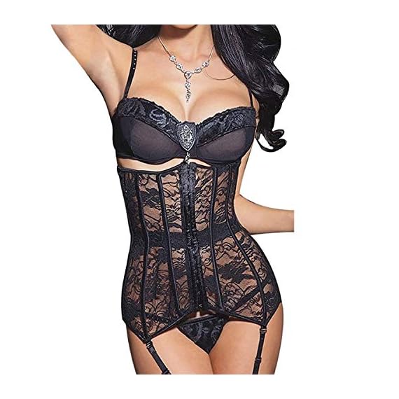 minifaceminigirl-Fashion-Womens-Gothic-Overbust-Sexy-Waist-Cincher-Underbust-Corset-Lingerie-with-Garters-Belt-XXL-Black
