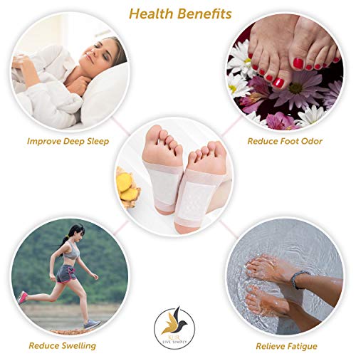 Ginger Foot Pads 20 PCS + Bonus Ginger Bath Soak Tablets 2 PCS | Ginger Foot Patch | Sleeping Pad | Better Sleep Patch | Pure Natural Ginger Powder and Bamboo Vinegar Premium Ingredients Feet Pads