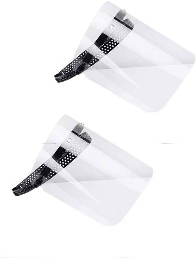 All-Purpose Face Shield Transparent Protective Cap Anti-Saliva Protective Hat Anti-wind Anti-fog Plastic Face Shield 2Pack