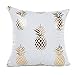 4TH Emotion Gold Pineapple Throw Pillow Case Cushion Cover 18