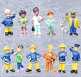 Astra Gourmet Fireman Sam Figures Toys - 12 Pcs Set Cartoon Doll Toys Cake Toppers for Kids - Fireman Party Supplies Figurines