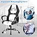 Office Chair Ergonomic PC Gaming Chair Desk Chair Executive Task Computer Chair Back Support Modern Executive Adjustable Arms Rolling Swivel Chair for Adults,White