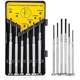 6Pcs Precision Screwdriver Set With Case, 6 Different Size Flathead and Cross Screwdrivers, Mini Screwdriver  Ideal for Eyeglass, Watch, Jewelers, Electronic Devices, Game Controllers, DIY Projects