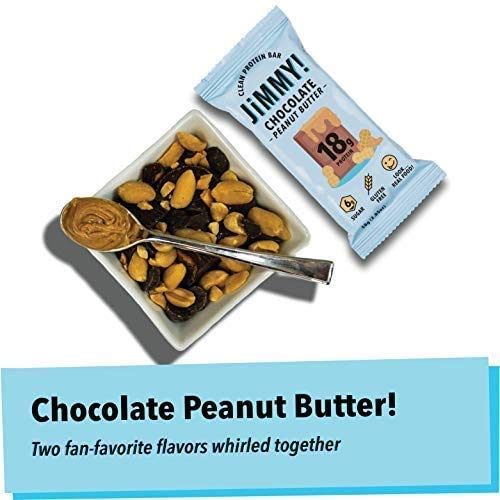 JIMMY’S! FUNCTIONAL PROTEIN BAR – CHOCOLATE PEANUT BUTTER – 12 COUNT – 18G OF PROTEIN, LOW SUGAR, GLUTEN FREE