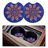 Moly Magnolia Car Coasters for Drinks Absorbent, 2 Pack Cute Car Coasters for Women, Car Cup Holder Coasters for Your…