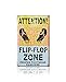 Flip Flop Zone Tin Sign | Vintage Home Beach House Decor | Ready to Hang | 16 x 10 Inch