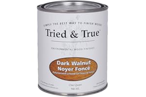 Tried & True Dark Walnut Stain & Finish, Quart – Linseed Oil Wood Stain, Ideal for Home Improvement, Furniture, & Kitchen Wood Projects, Natural Wood Finish & Pigmented Danish Oil