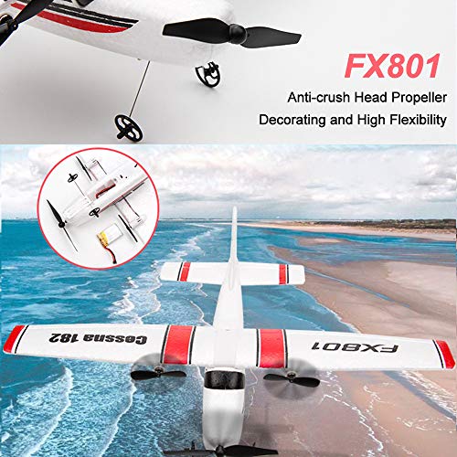 RC Airplane FX801 RC Plane 2.4Ghz 2CH 6-Axis Gyro DIY EPP Remote Control Airplane Easy to Fly Glider 310mm Wingspan with 3pack of Batteries