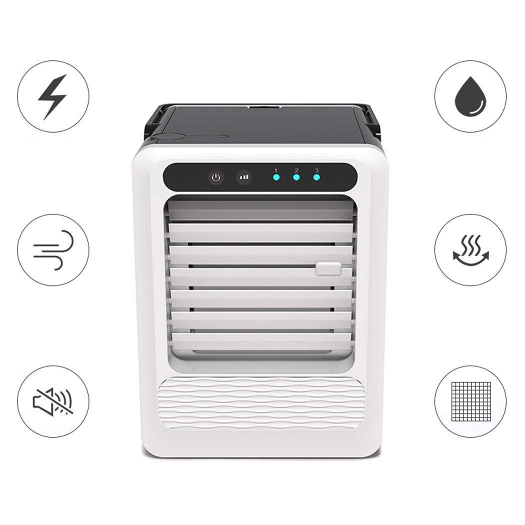 GUIGSI Climatizzatore Portatile Mini Freddo,Raffreddatore d\'Aria Evaporativo,Lavoro di Alimentazione USB, Adatto per casa, Camera da Letto, Ufficio, Camper