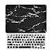 TOP CASE – 2 in 1 Bundle Deal Black Marble Pattern Rubberized Hard Case + Keyboard Cover Compatible with Apple MacBook Pro 15