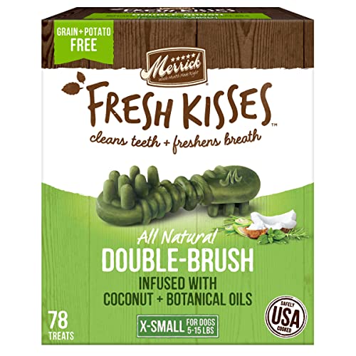 Merrick Fresh Kisses Oral Care Dental Dog Treats For Dogs Extra Small