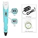 3D Pen for Doodling, Art, Craft Making, 3Dimage P2 Professional Printing 3D Pen Modeling and Education ABS/PLA Create 3D Art No Mess, Non-Toxic, Smoky Blue