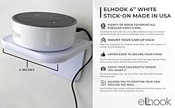eLhook Made in USA White Stick-On Removable