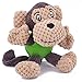 EETOYS Durable Squeaky Plush Dogs Toys with Chew Guard Rubber Ball for Small Dogs (Monkey-New)