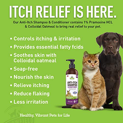 Anti Itch Dog Shampoo for Dry Itchy Skin 16 oz Medicated, Hypoallergenic Colloidal Oatmeal