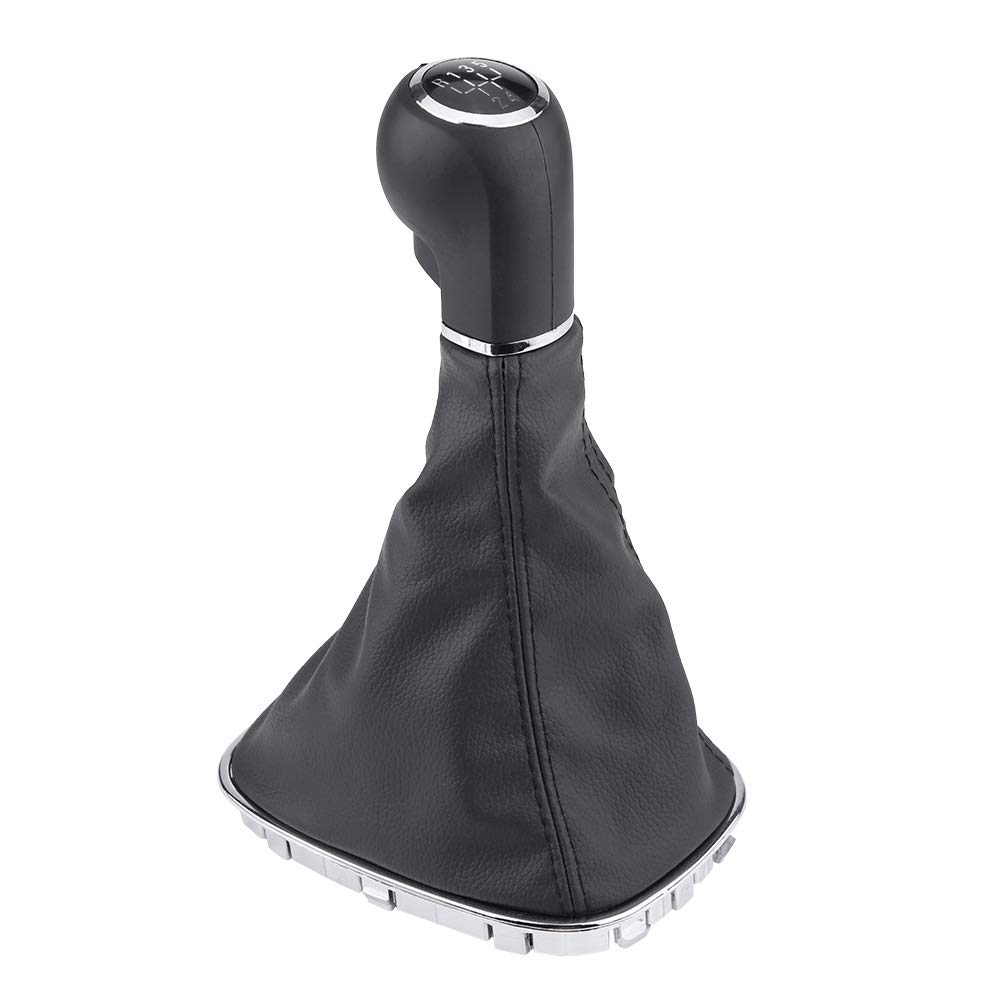 Yosoo Health Gear 5 Speed Gear Shift Knob, Replacement for Corsa D with Gaiter Boot Cover, ABS PU Leather Construction Direct Fit, Aftermarket Part for OE 009140093 19276456