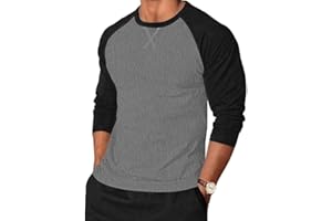 TARAINYA Mens Cotton Crewneck T-Shirt Long Sleeve Casual Soft Stylish Shirts