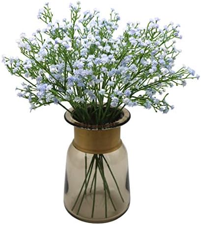 Anatural Artificial Flowers, Fake Flowers Babys Breath Gypsophila Flowers Steam Bouquet for Wedding Party Home Garden Table Centerpieces Decorations 10pcs 15.7 Inches (Blue)