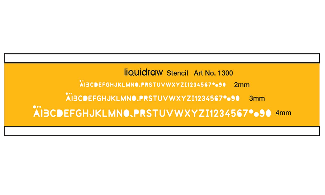 Liquidraw Lettering Stencils for Crafts English Stencil Alphabet Number Drawing Drafting Template, Combo Set of 2mm, 3mm & 4mm