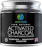 Teeth Whitening Charcoal Powder Natural Coconut Activated Charcoal Powder. Mint Flavor Safe Effective Tooth Whitener Solution.