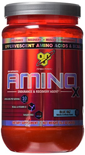 BSN AMINO X Endurance & Recovery Powder with 10 Grams of Aminos Per Serving, Flavor: Blue Raz, 30 Servings