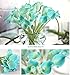 smylls Calla Lily Bridal Wedding Bouquets with Latex Gift Package Look Like Real,Eco-Friendly Odourless Artificial Flowers (12, Diamond Blue)