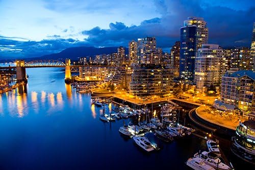 Vancouver night view Poster Print, 17" x 11"