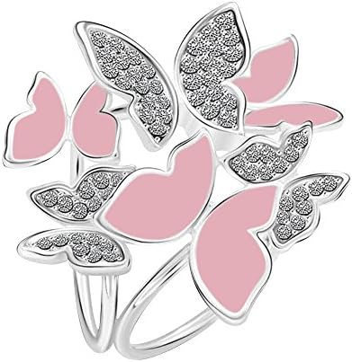 Women Butterfly Cluster Rhinestone Circles Scarf Clip Crystal Wedding Brooch Pin
