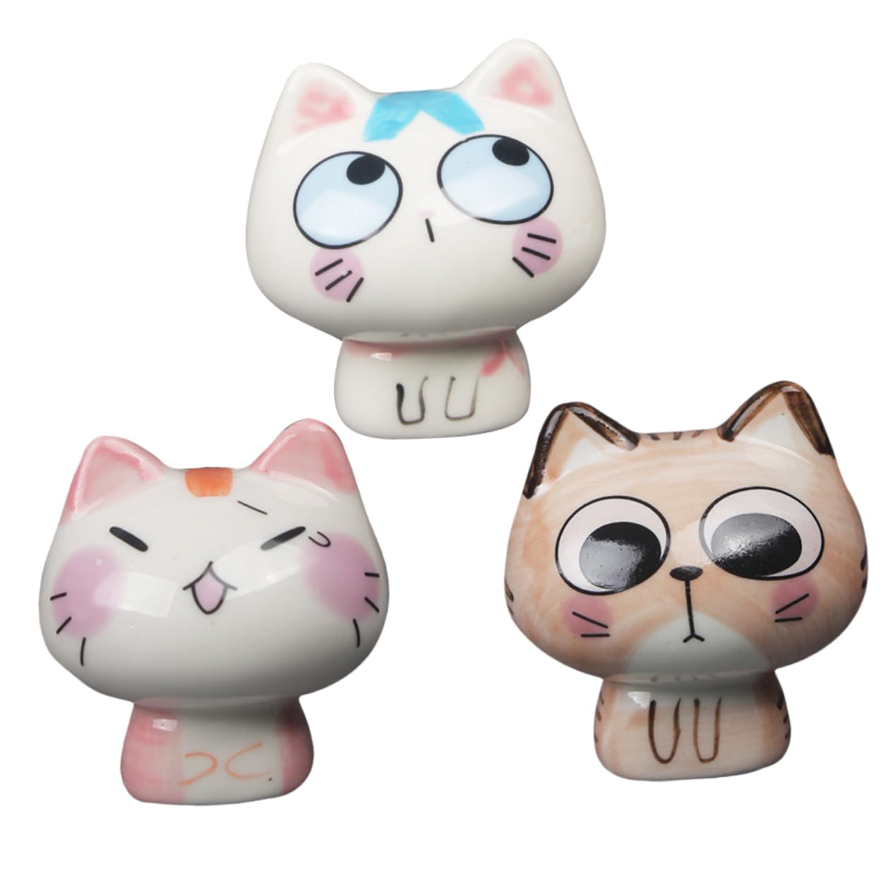 3pcs Ceramic Cat Toy Cat for Kids Kid Small Decor Adornment Ornament Models Animal Decor Figurines Ceramic Desktop Desktop Cute ations Crafts
