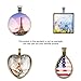 Accmor 40-Pieces 4 Styles Pendant Trays 20pcs Round & Square & Heart & Teardrop 20pcs Bright Glass Cabochon Dome Tiles Crafting DIY Jewelry Gift Making