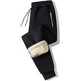PARTICLE PLANET Men's Sherpa Lined Athletic Sweatpants Winter Warm Track Pants with Zipper Pockets
