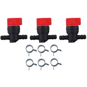 HIPA 494768 698183 Fuel Shut Off Valve with clamp for Briggs & Stratton Murray Toro Lawn Tractor (Pack of 3 Pieces)