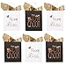 AerWo 12Pcs Wedding Party Paper Gift Bags 6 Bridesmaid 6 Groomsmen Gift Bags Bridal Shower Bachelorette Party Favor Bags Rose Gold Foiled with Handle
