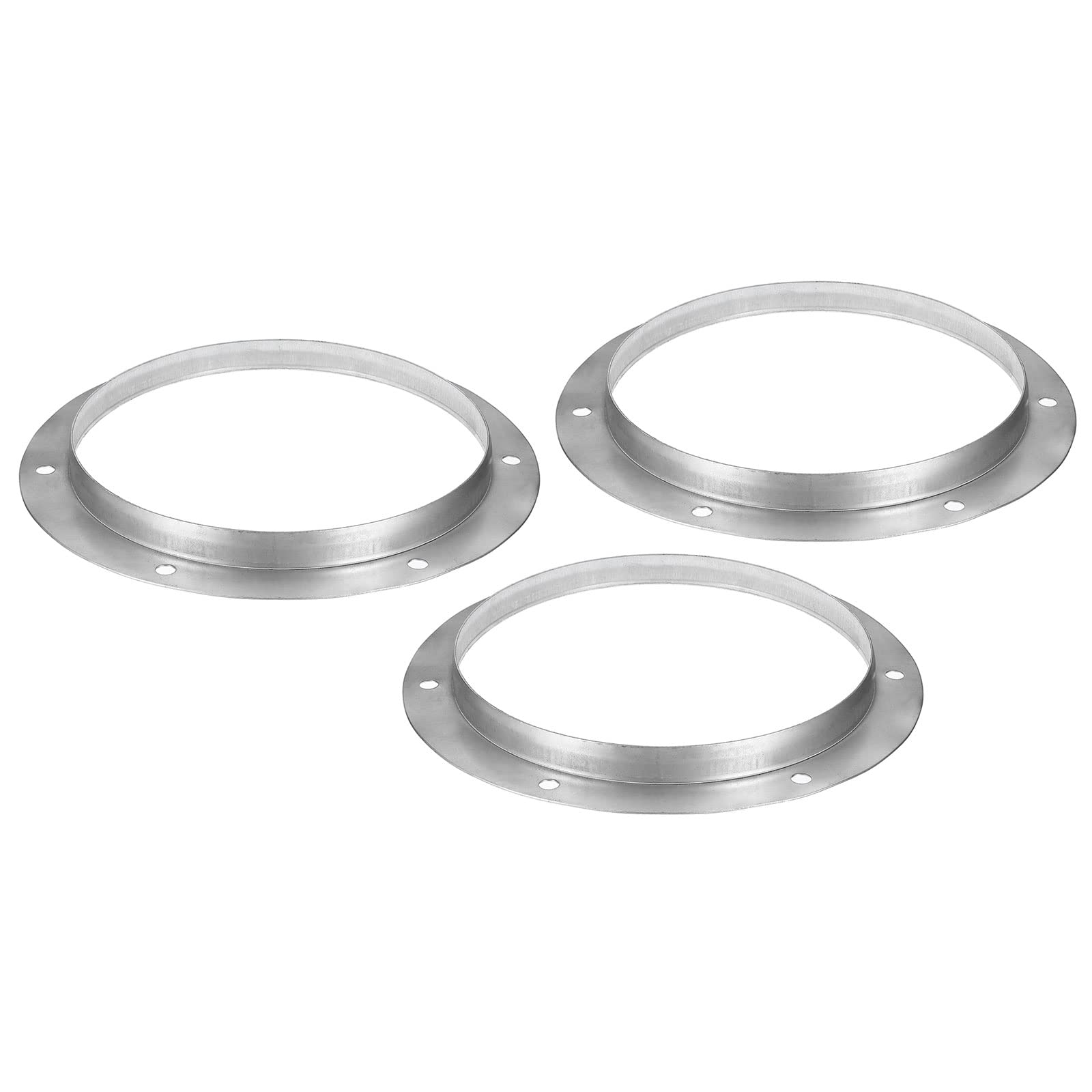 PATIKIL 8" Duct Connector Flange, 3 Pack Metal Straight Pipe Exhaust Flange Duct Mounting Plate for Heating Cooling Ventilation HVAC System