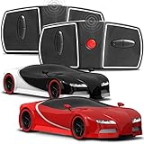 FAO Schwarz 2 Pack RC Remote Control Sports Italia Car Miniature 1:50 Scale, Two Mini Cars and Two Remotes for Two-Player Side-by-Side Racing, Built in LED Lights, Red/Black/Silver, 2.4 GHz