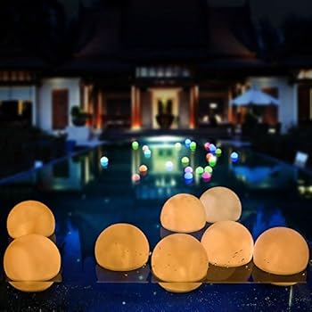 AGPTEK Flashing LED Ball Light, Warm White Floating Waterproof Mood Light for Garden Decoration/Pool/Pond/Party (Pack of 12)
