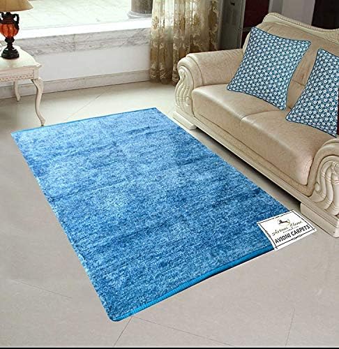 Avioni Rug for Living Room Extra Soft Blue Colour Both Side Usable Light Weight - 92x152 cm
