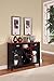 King's Brand Wood Wine Rack Console Sideboard Table with Drawers and Storage, Black Finish