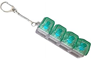 Keyboard Fidget Toy - Light Up Keyboard Clicker with LED Lights, 4 Button Mechanical Keychain for Stress Relief, Portable Fid