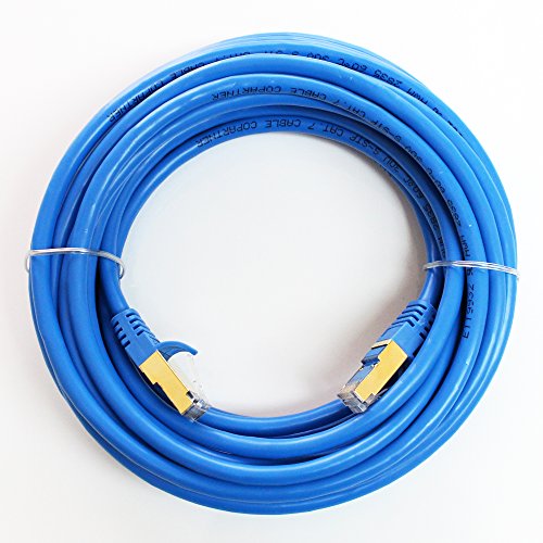 Tera Grand - Premium CAT7 Double Shielded 10 Gigabit 600MHz Ethernet Patch Cable for Modem Router LAN Network - Built with Gold Plated & Shielded RJ45 Connectors, 25 Feet Blue - Thumbnail 7