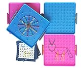 RIKKO 6.2 Inch Double Sided Assorted Pattern Geometric Learning Boards Set of 4 with 5 Instructions Design Cards