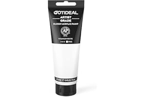 GOTIDEAL Acrylic Paint Titanium White Tubes(250ml, 8.79 oz) Non Toxic Non Fading,Rich Pigments for Painters, Adults & Kids, Ideal for Canvas Wood Clay Fabric Ceramic Craft Supplies