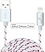 UberPower by NRGized Lightning to USB Cable [Apple MFi Certified] 3ft / 0.9m with Metal Connector Head and Braided Cable for iPhone 6 6Plus 5s 5c 5, iPad Air, Air mini, iPad, and iPod (White/Red)