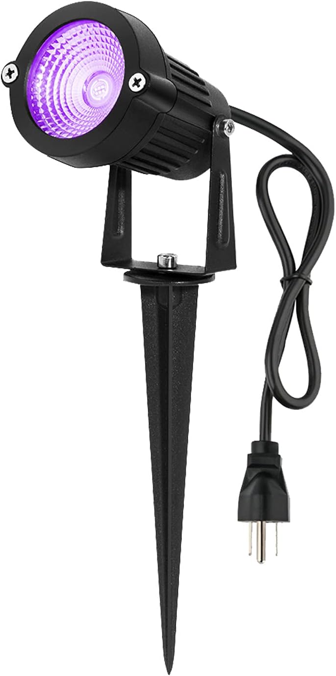 Lighting - Murezuer Halloween Waterproof UV LED Blacklight Landscape Lights, Outdoor Plug in Black Light Spotlight for Pathway Light Plug Spike Stand Garden, Yard, Lawn, Halloween Decorative Lighting