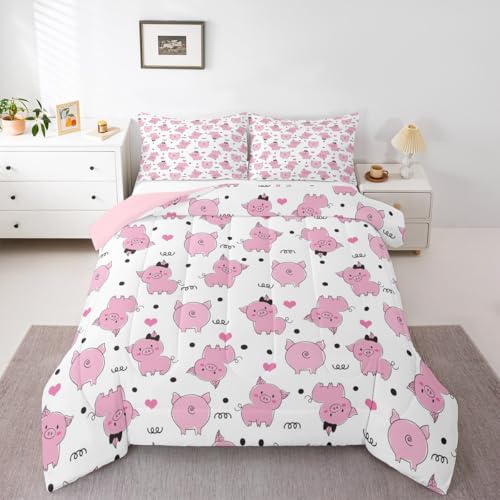 Erosebridal Pink Pig Comforter Set