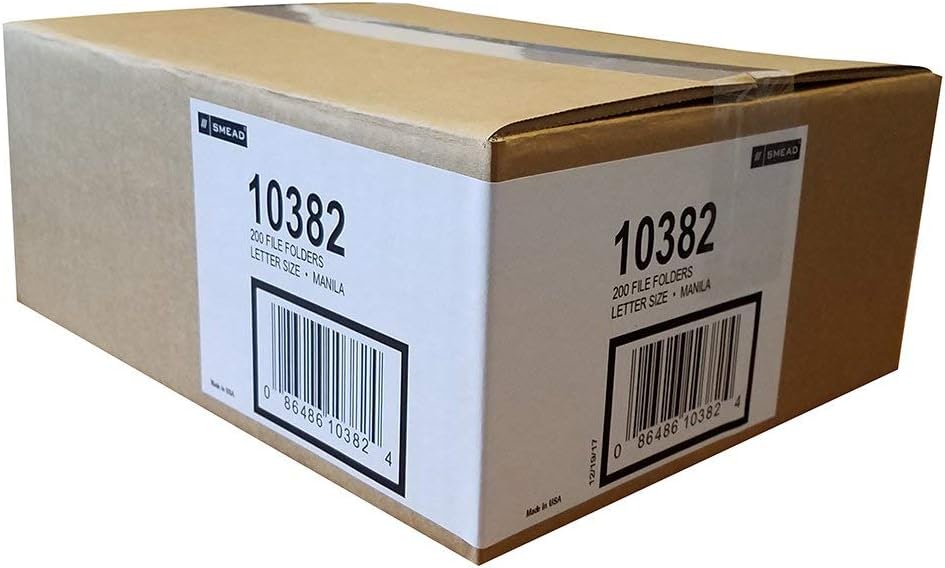 Smead File Folder, 1/3-Cut Tab, Assorted Position, Letter Size, Manila, 200 Per Box (10382) : Office Products